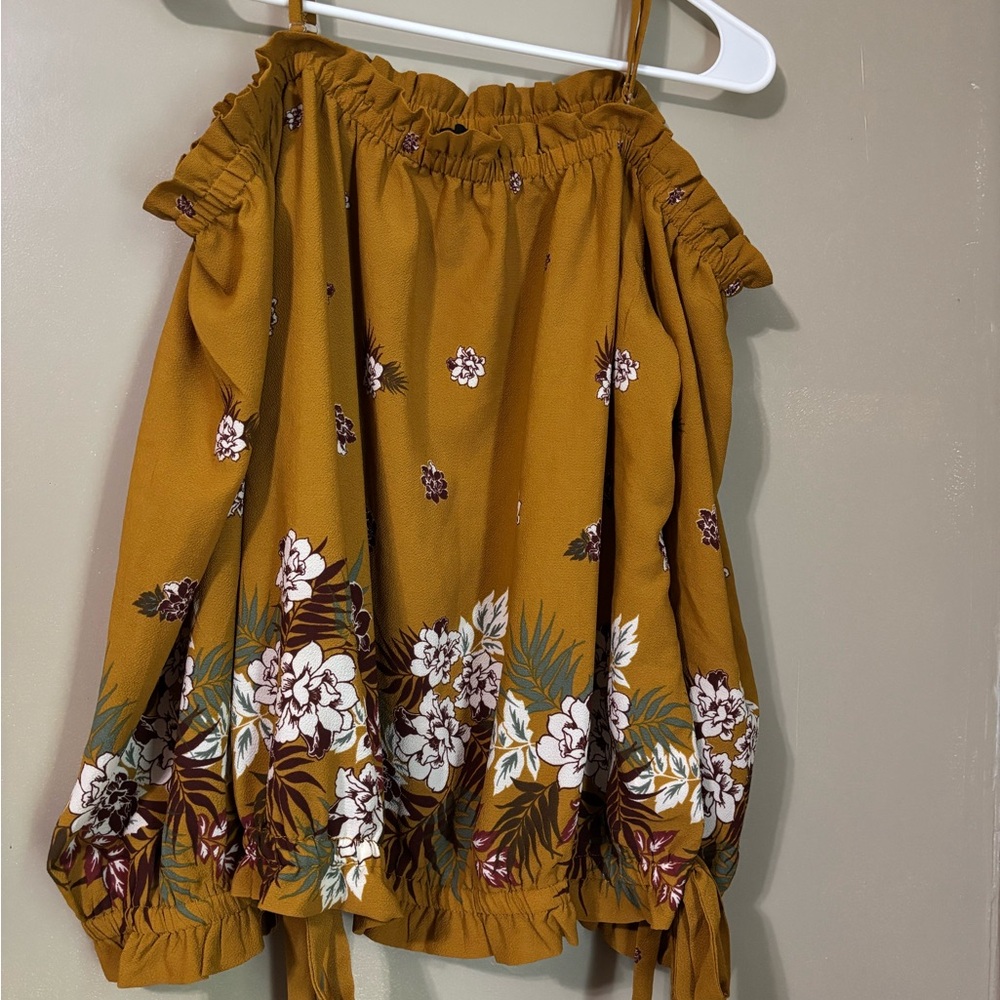 Zenobia Mustard Floral Blouse